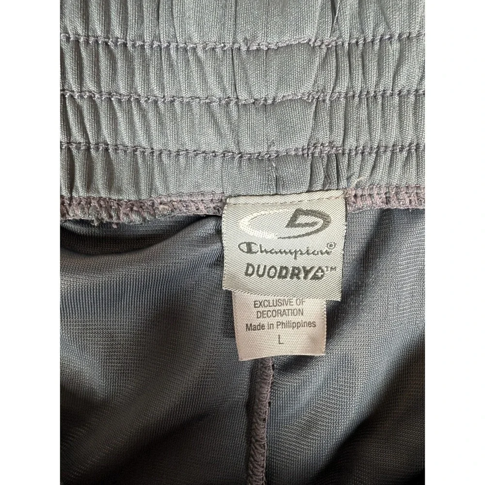 Champion Duo Dry Mens Black Grey Mesh Athletic Running Shorts Elastic Waist